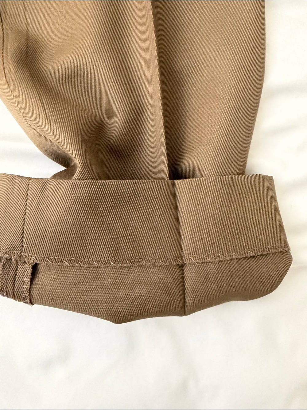 High rise double pleated wide leg tan trousers by J. Crew 100% Italian Wool - Picture 7 of 13